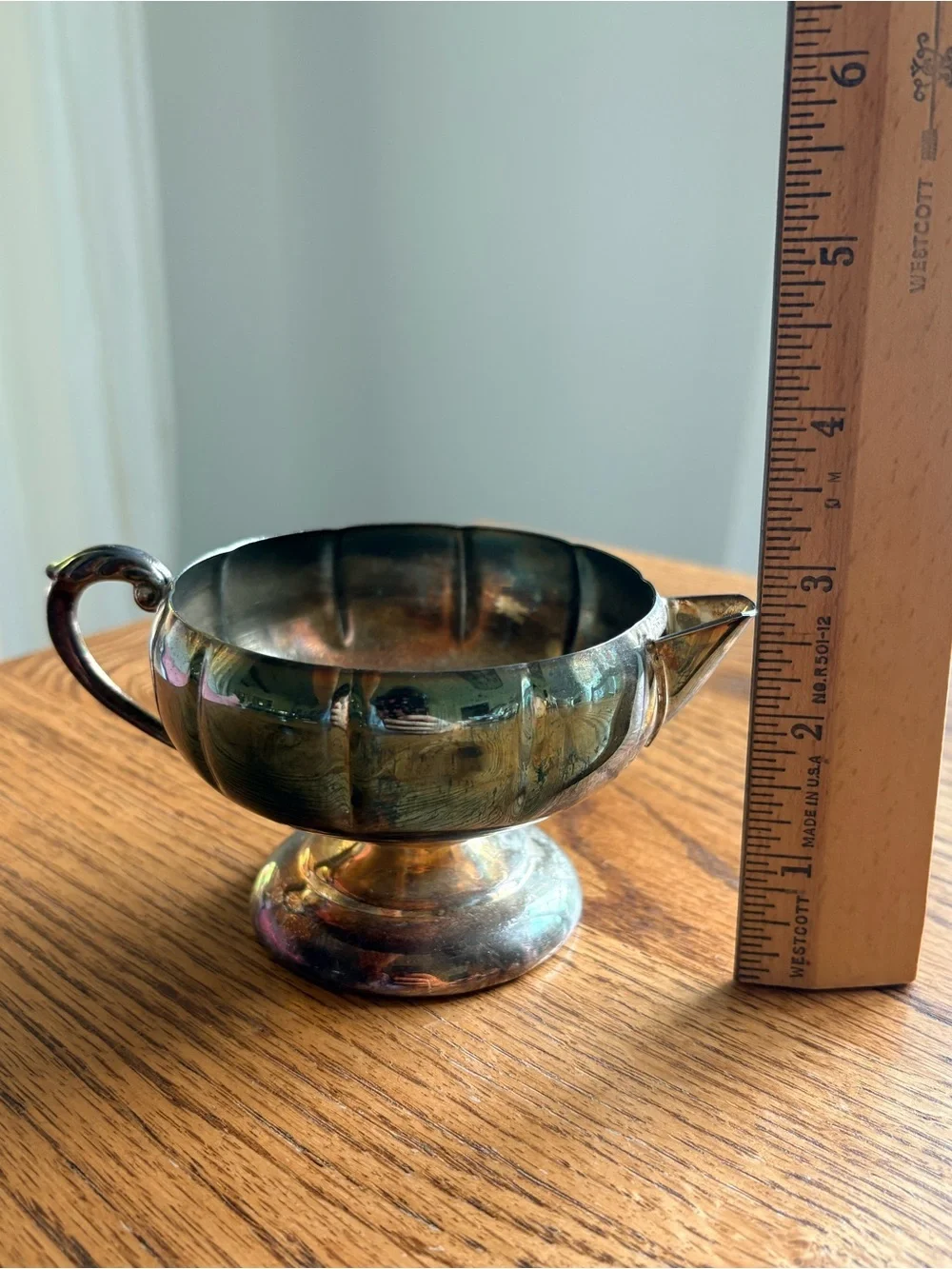 Viking Plate from Canada tray, Elegance EP Brass sugar & creamer